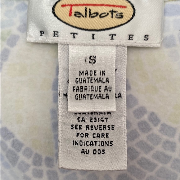 Talbots Cotton Mosaic Print Top - Picture 2 of 4